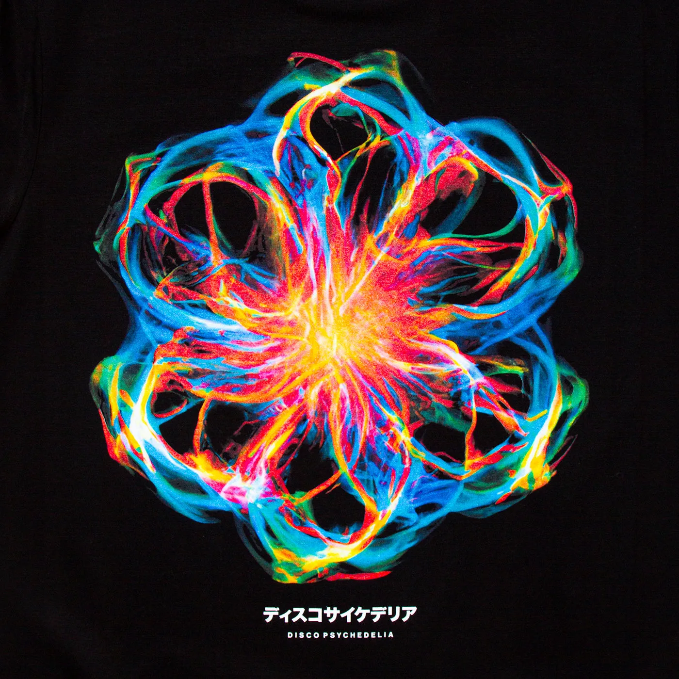 016 Disco Psychedelia Front Print - Tshirt - Black