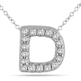 1/10 Carat Tw D Initial Diamond Pendant In 10K White Gold