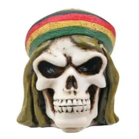 1.75" Sleleton Statue - Rasta Skull