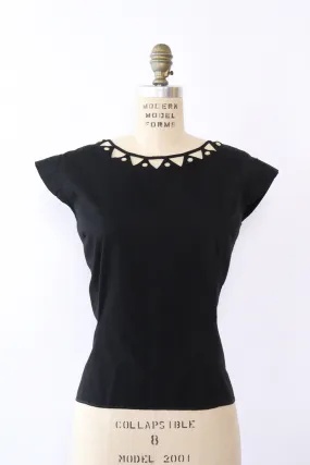 1950s Cotton Cut-Out Top L