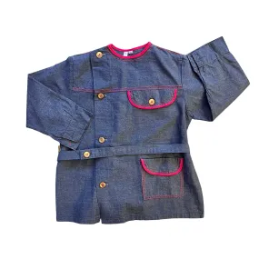 1960's Dark Grey Overall / School Blouse 18-24M