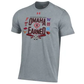 2018 NCAA College World Series CWS Under Armour 8 Team "Omaha is Earned" T-Shirt