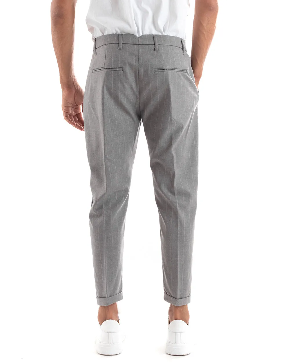 Abito Uomo Doppiopetto Vestito Viscosa Completo Giacca Pantaloni Grigio Elegante Cerimonia GIOSAL-OU2153A