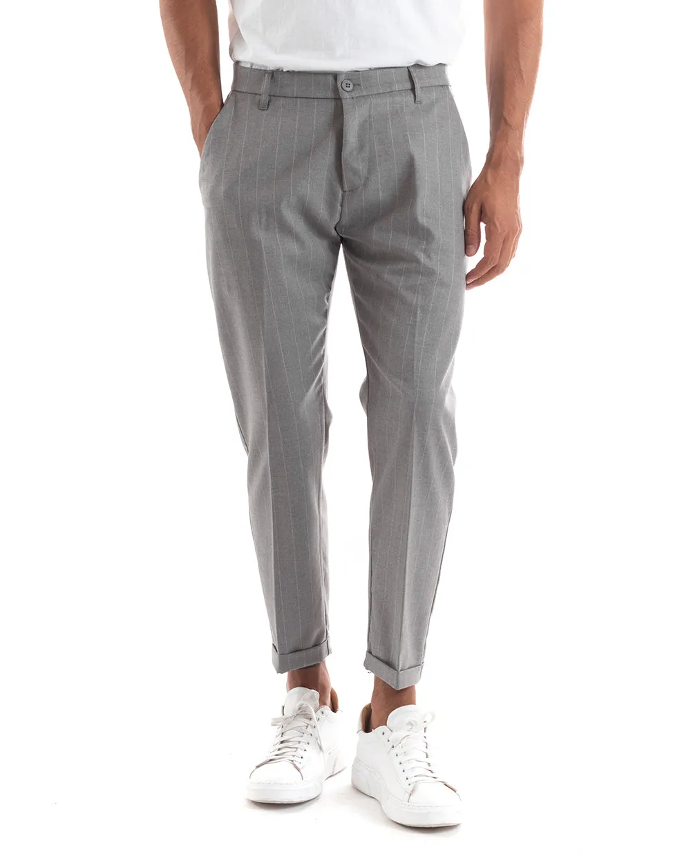 Abito Uomo Doppiopetto Vestito Viscosa Completo Giacca Pantaloni Grigio Elegante Cerimonia GIOSAL-OU2153A