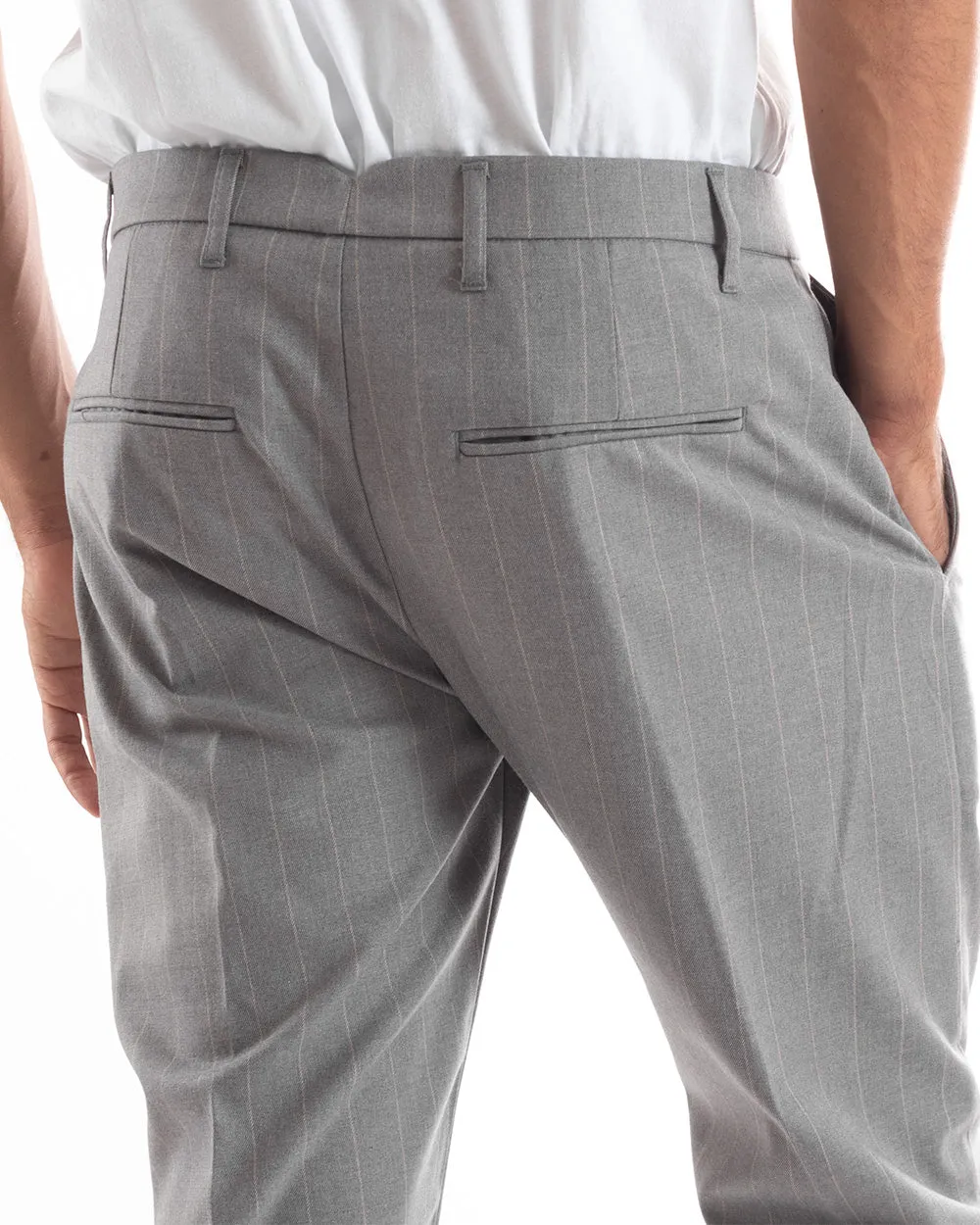 Abito Uomo Doppiopetto Vestito Viscosa Completo Giacca Pantaloni Grigio Elegante Cerimonia GIOSAL-OU2153A