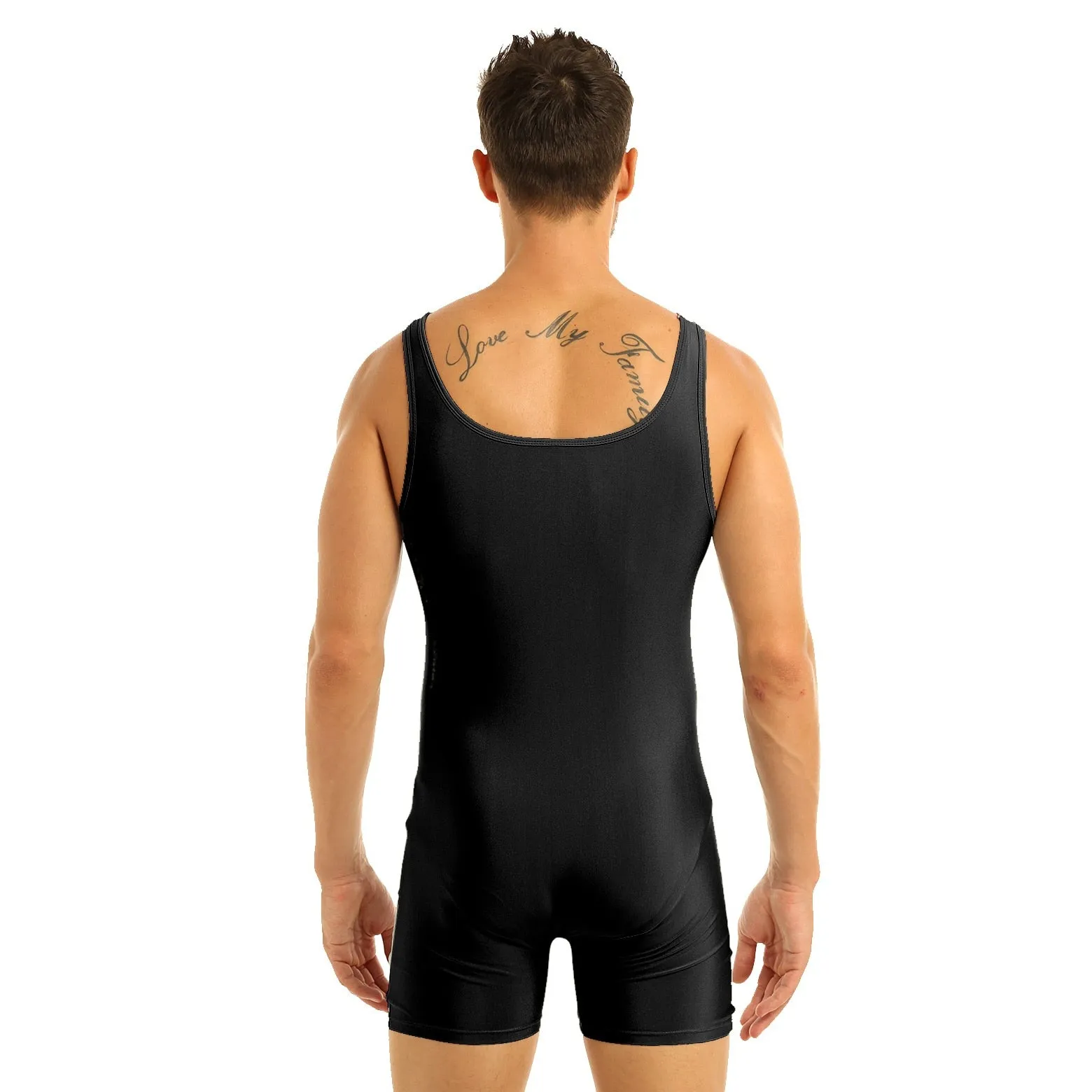 Adam Ballet Dance Shimmer Lycra Unitard Shorts for Men and Older Boys.  Available in Black, Navy and Gray