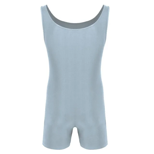 Adam Ballet Dance Shimmer Lycra Unitard Shorts for Men and Older Boys.  Available in Black, Navy and Gray