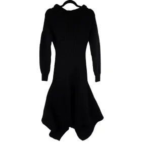 Alexander McQueen - New w/ Tags - Black Ribbed Knit Flare Dress - Size XS