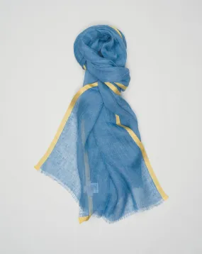 Altea Linen Scarf / Blue & Yellow