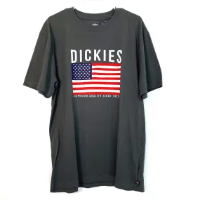 American Flag Dickies Mens Gray T-Shirt - Patriotic Design - Comfortable and Stylish