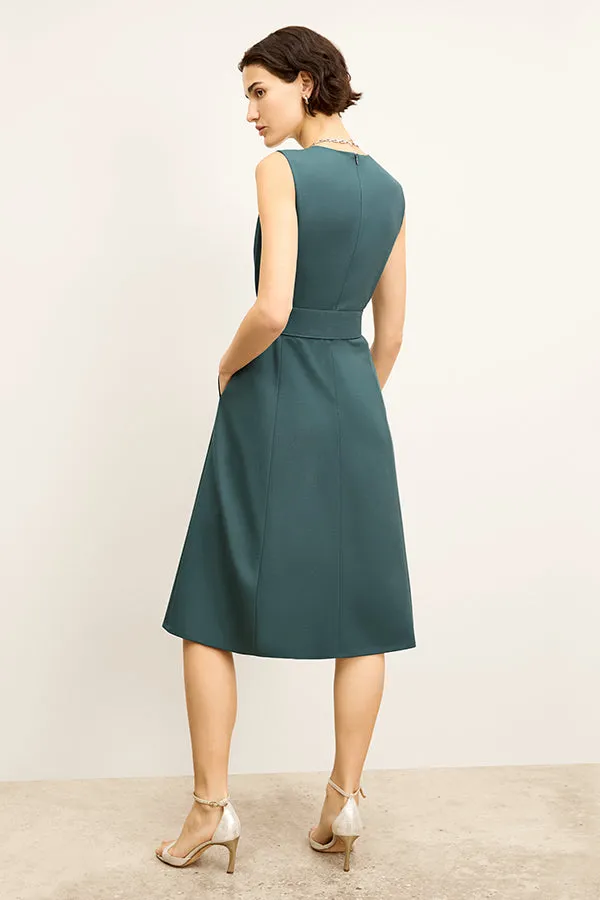 Angel Dress - Washable Wool Twill :: Blue Jade