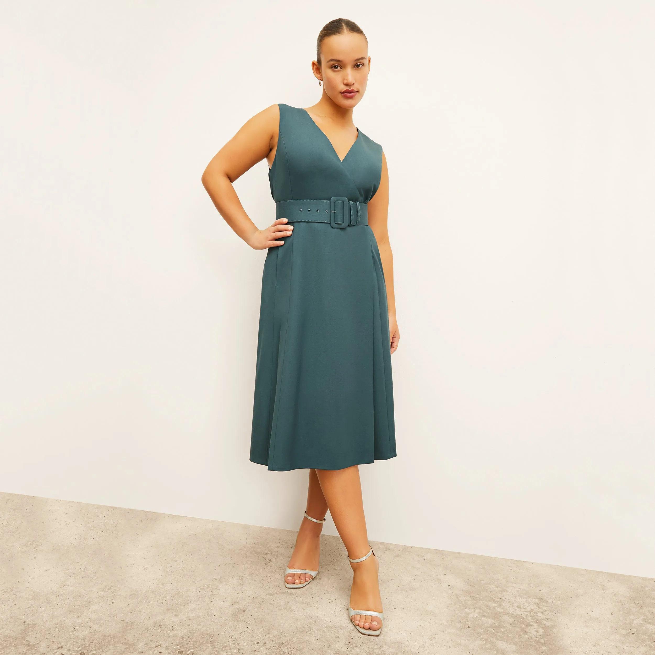 Angel Dress - Washable Wool Twill :: Blue Jade