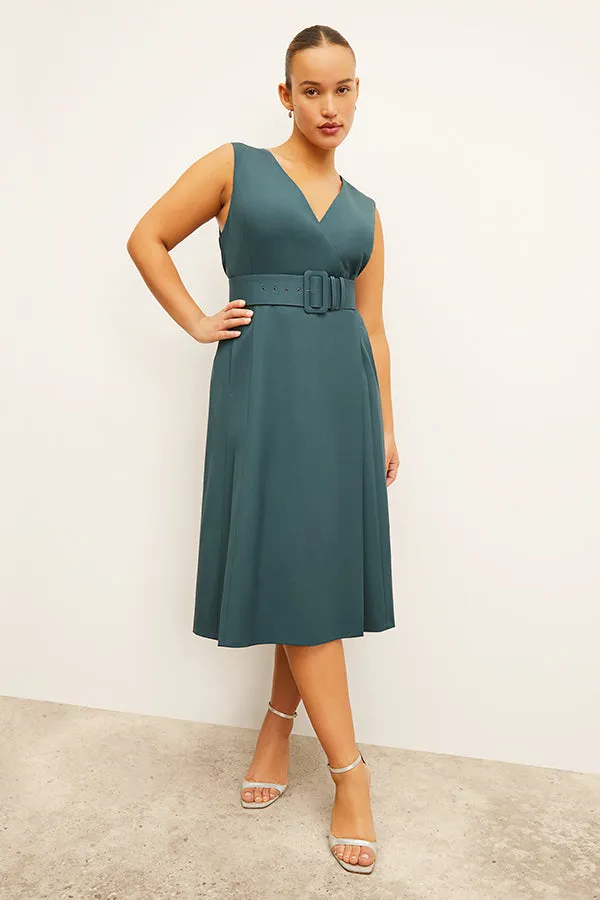 Angel Dress - Washable Wool Twill :: Blue Jade