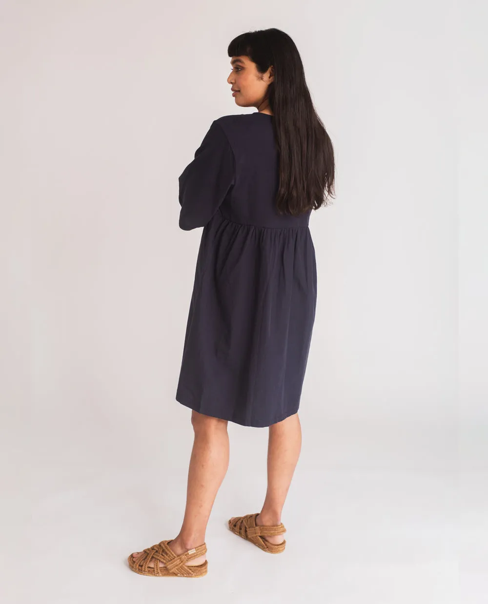 Anny Organic Cotton Dress In Navy