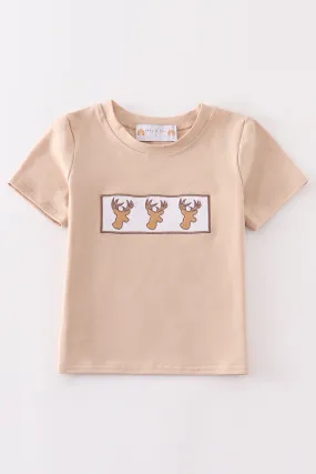 Antler embroidery boy top