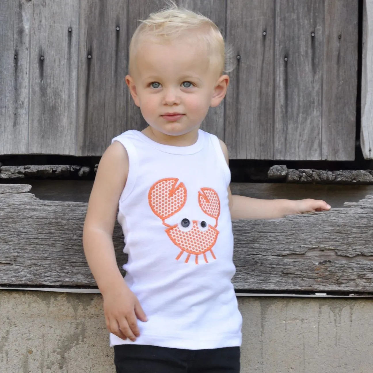 Appliqued Bodysuit - Cooper the Crab