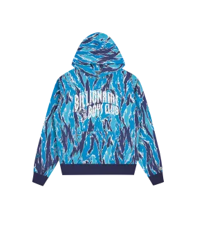 ARCH LOGO CAMO POPOVER HOOD - BLUE