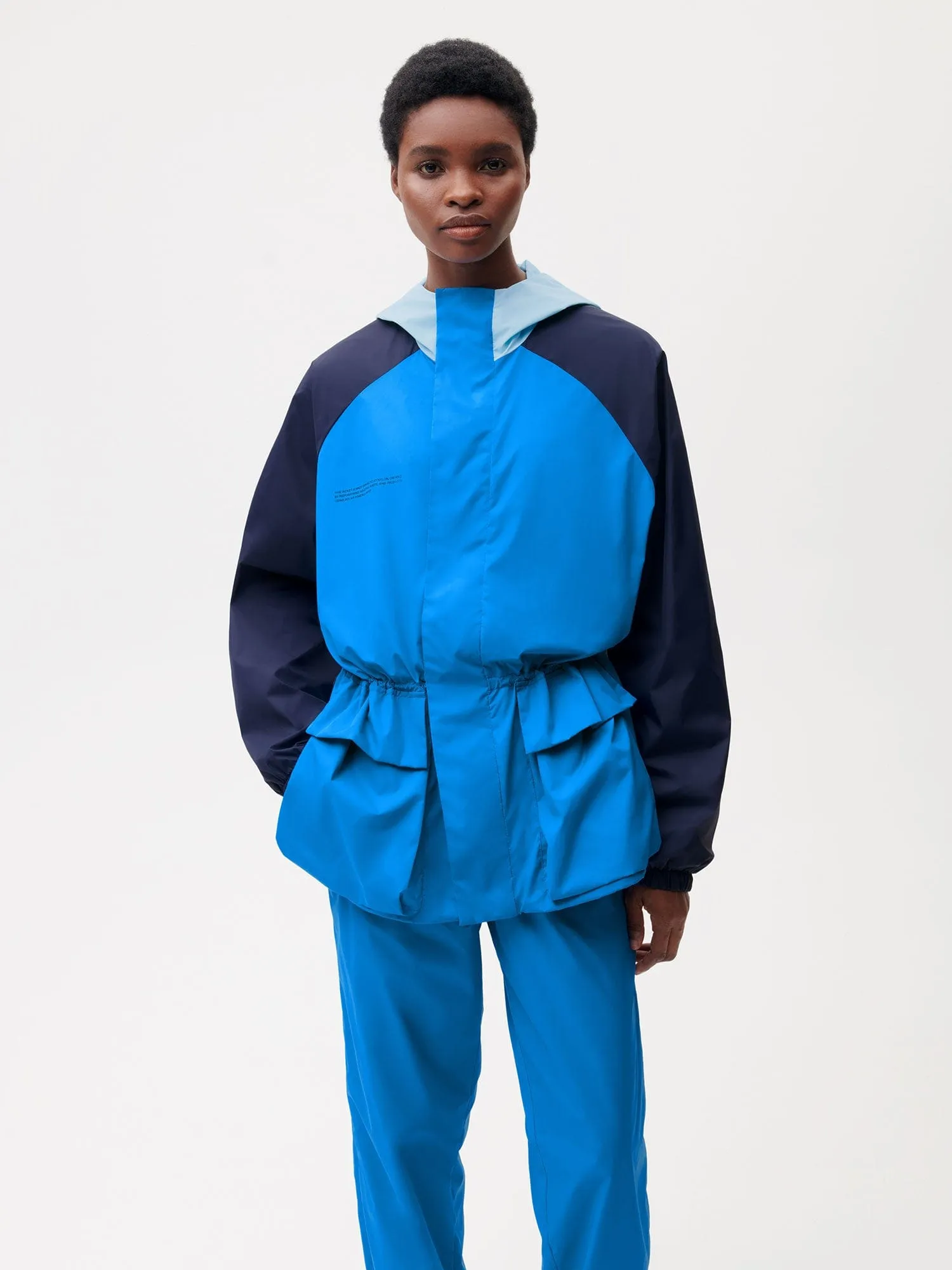 Archive Recycled Nylon Color Block Jacket—cerulean blue