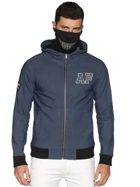 Arctic Fox Men Denim Blue sweatshirts with Integrated Mask & Hoodies