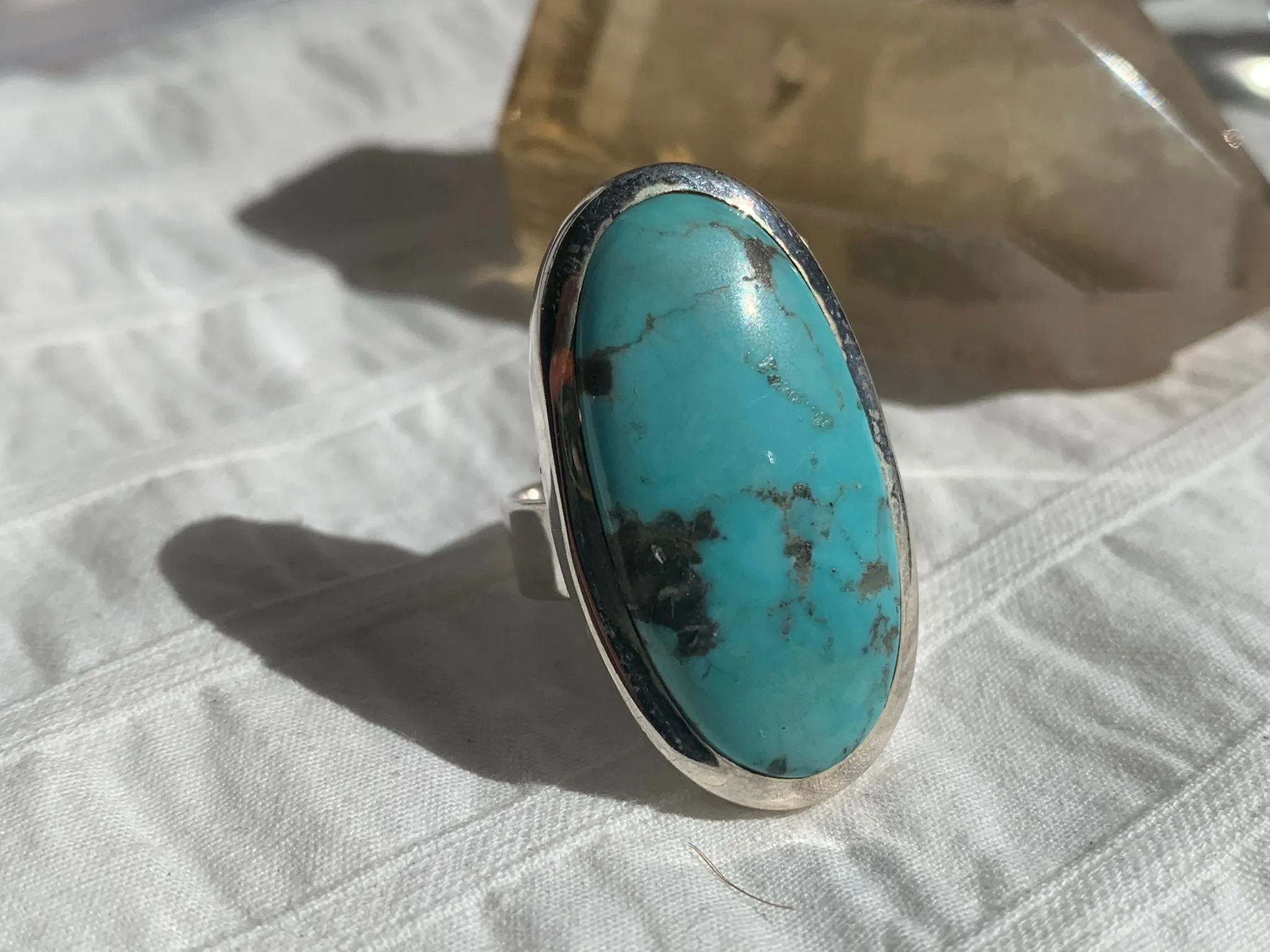 Arizona Turquoise Naevia Adjustable Ring - XLong Oval