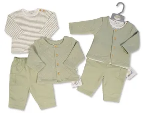 Baby Boys 3 pcs Set - Sage (PK6) (NB-6m) BIS-2020-2584