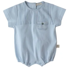 Baby Gi Blue Pinstripe Cotton Romper