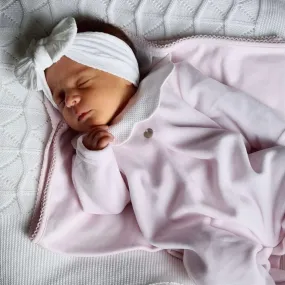 Baby Gi Pink Velour Pique Sleepsuit