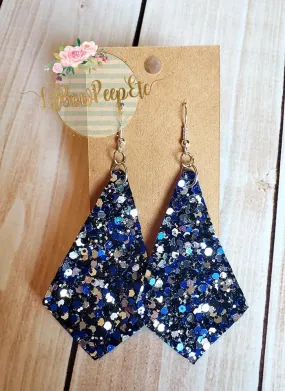 Back The Blue Confetti Glitter Earrings