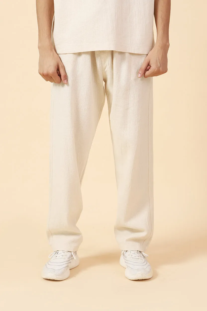 BAGGY FIT TEXTURED EASY PANTS