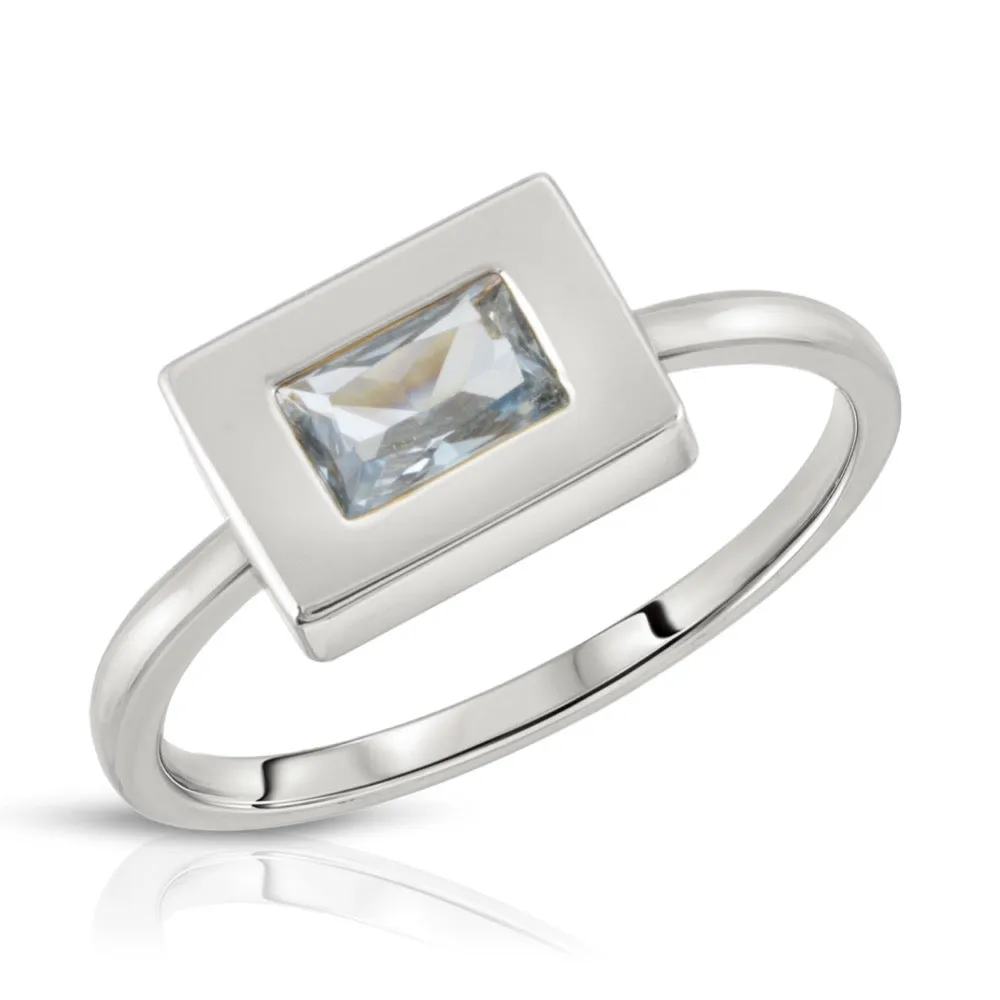 Baguette Block Ring - Aqua