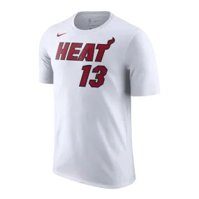 Bam Adebayo NIKE Miami HEAT Association White Name & Number Tee