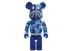 Bearbrick x Bape ABC Camo Shark Clear Blue 1000%