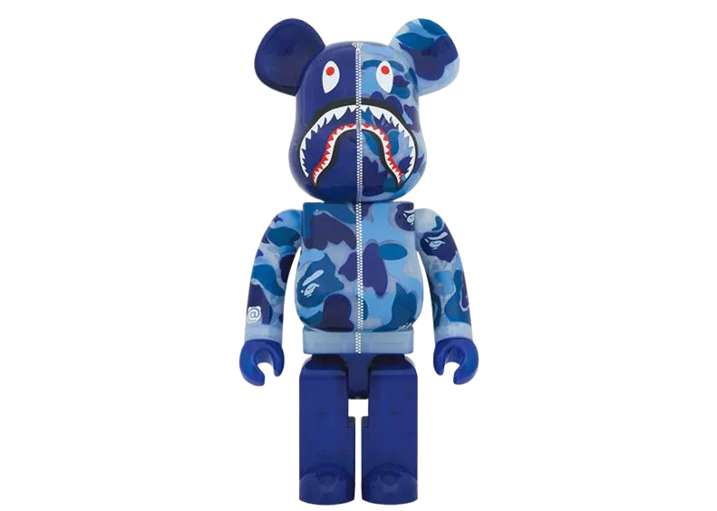 Bearbrick x Bape ABC Camo Shark Clear Blue 1000%