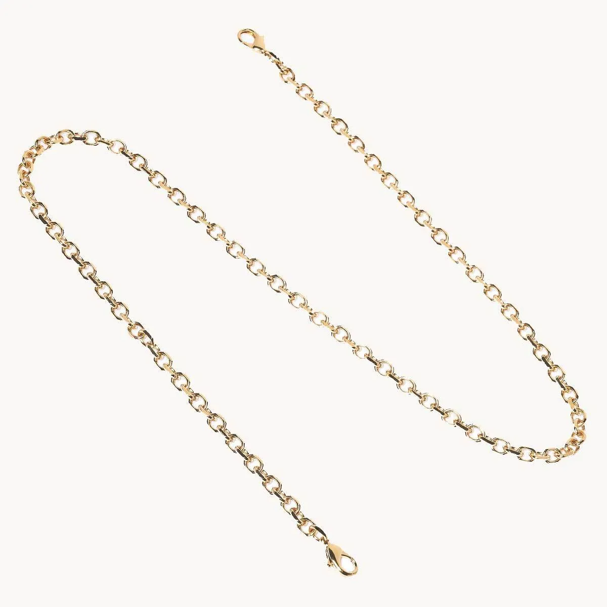 Beveled Shoulder Chain | Plated Brass