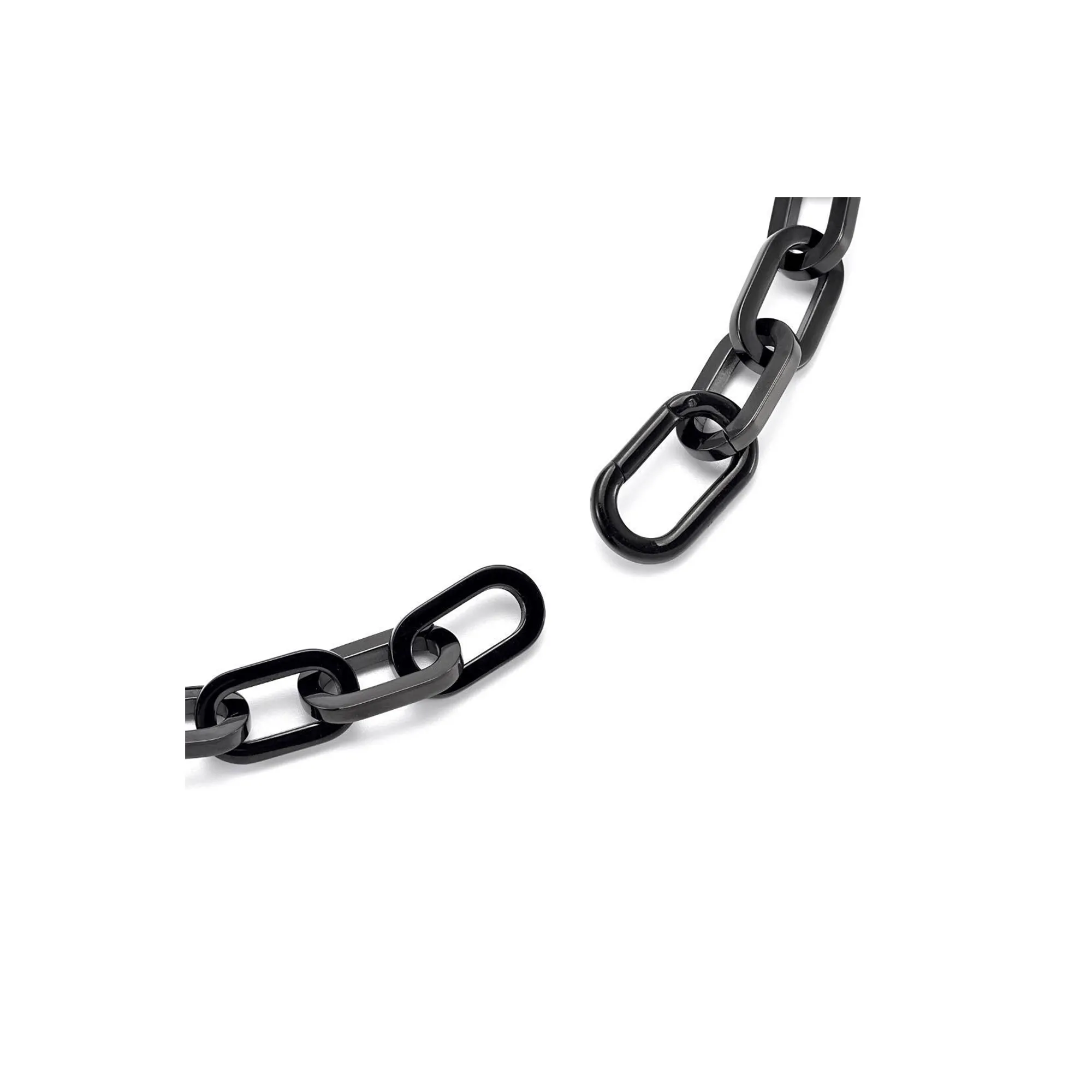 BG200B B.Tiff High Polish Paperclip Anodized Black Stainless Steel Bracelet