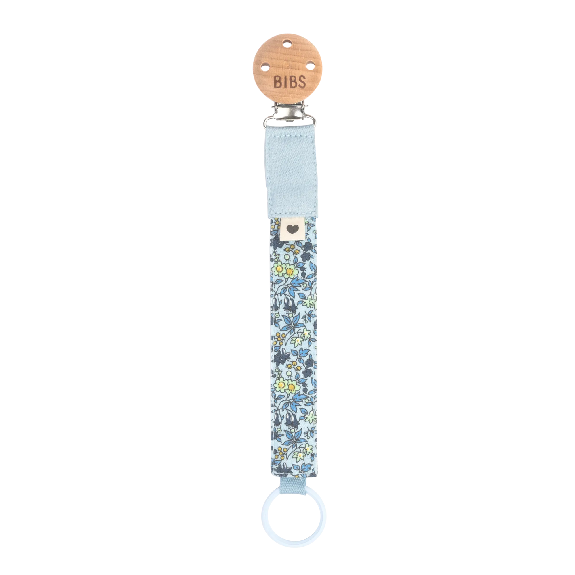 BIBS x LIBERTY Pacifier Clip - Chamomile Lawn/Baby Blue