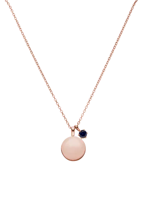 Birthstone September Necklace 14K Rose Gold Plated