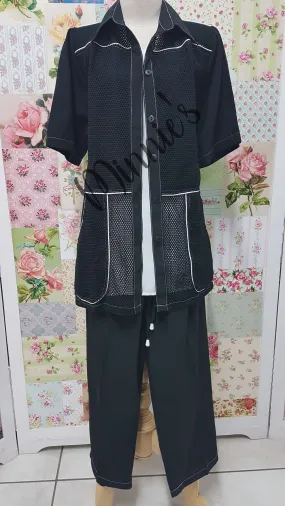 Black 3-Piece Pants Set BS0132