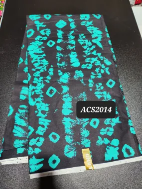 Black and Teal Ankara Print Fabric ACS2014