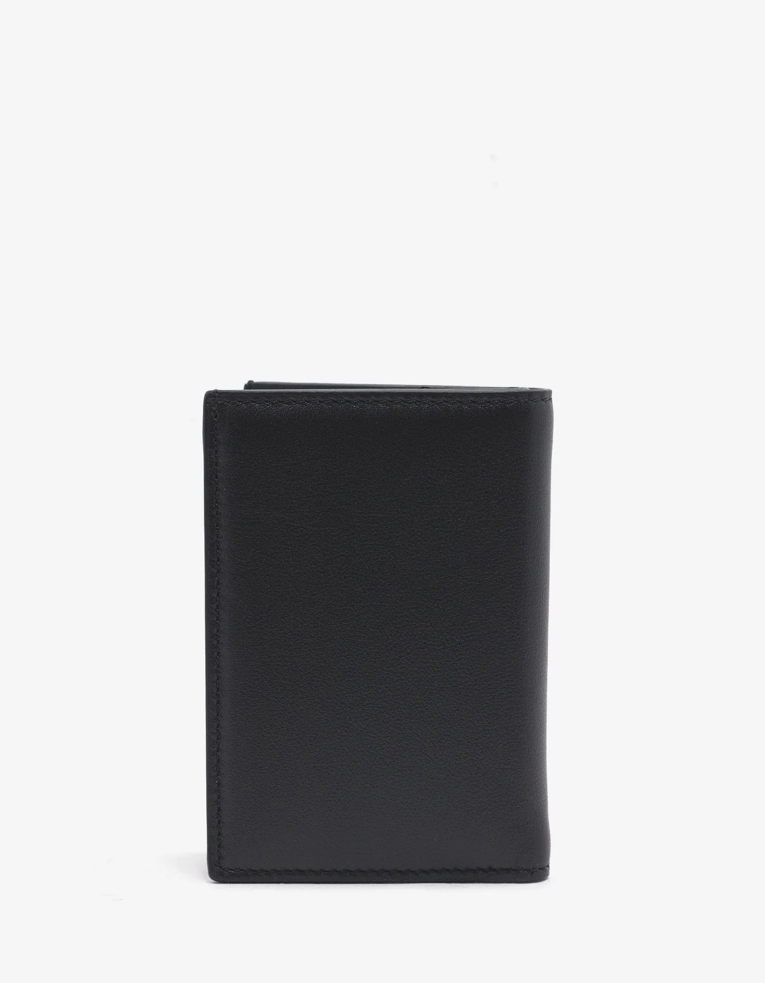 Black Leather Rockstud Card Wallet