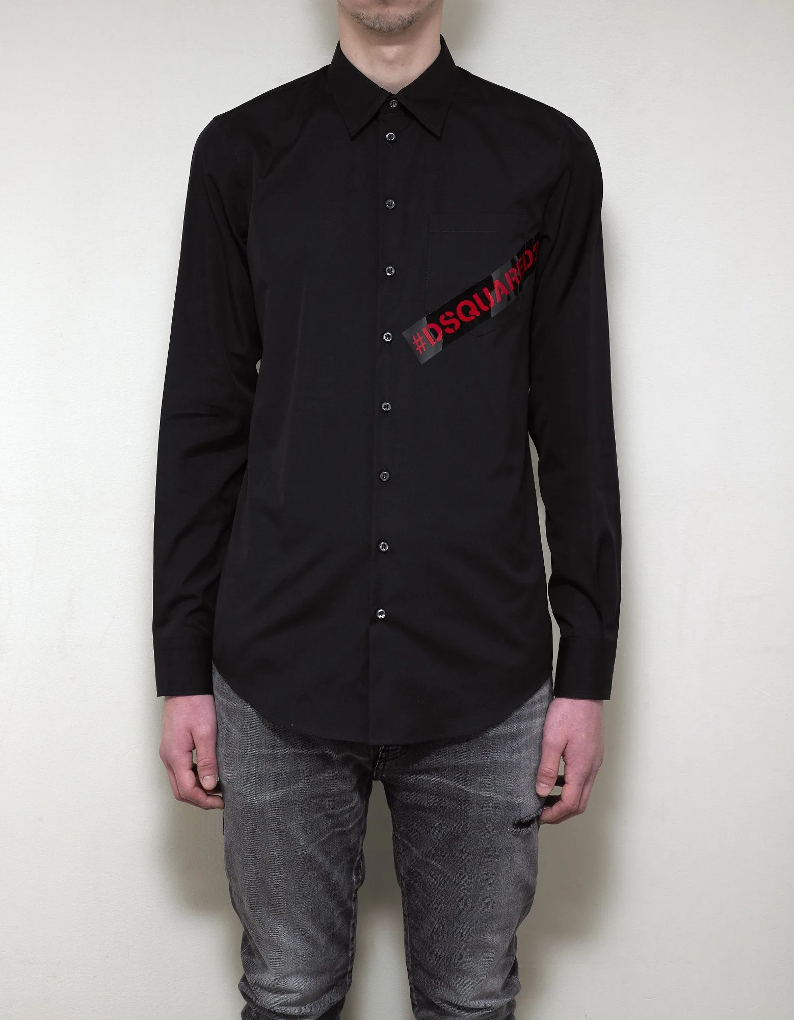 Black Logo Tape Shirt