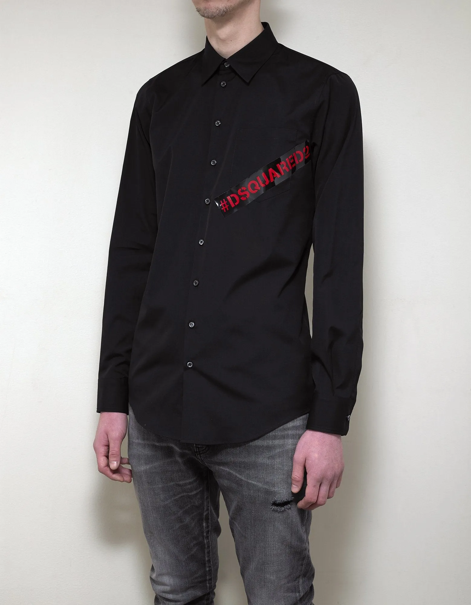 Black Logo Tape Shirt