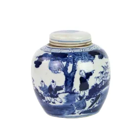 Blue And White Mini Jar Kids Playing Under Tree