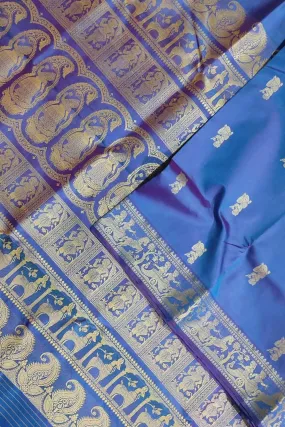 Blue Baluchari Handloom Pure Silk Saree