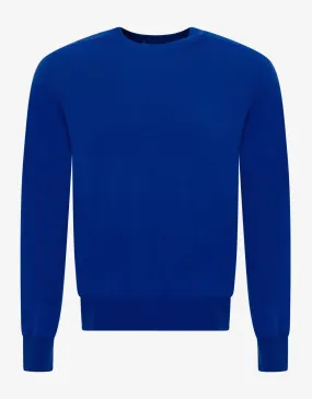 Blue Cut Out Detail Wool Sweater -