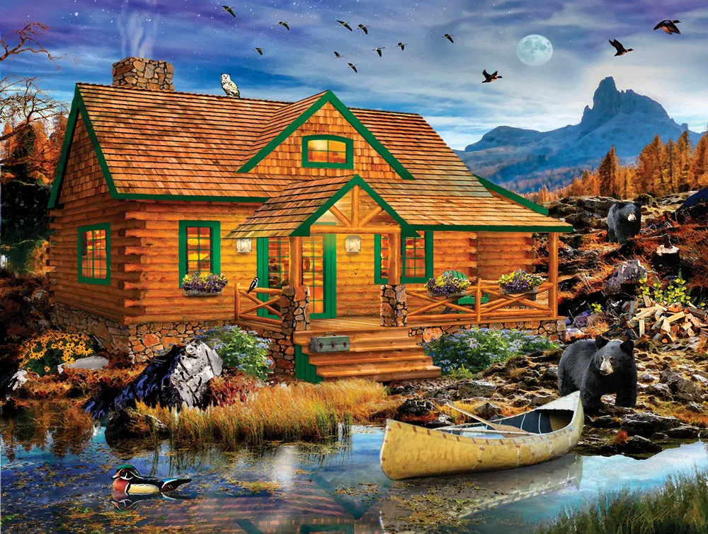 Blue Mountain Cabin Jigsaw Puzzle