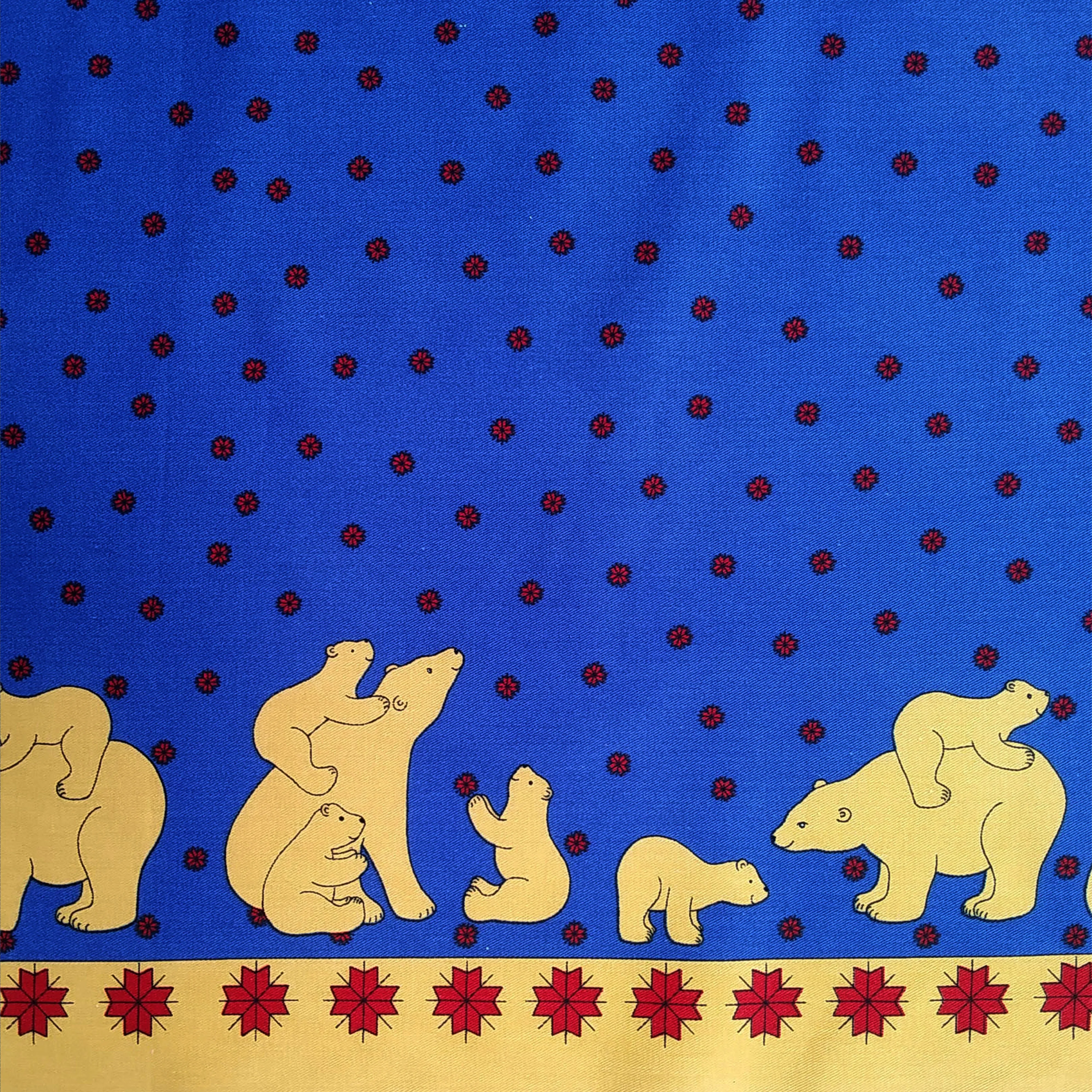 Blue Polar Bear Fabric - Cotton Twill