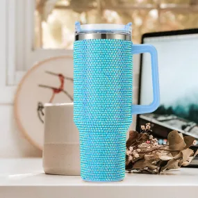 Blue Stainless Steel Tumbler Bling Studded