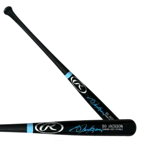 Bo Jackson Kansas City Royals Autographed Black Rawlings Pro Model Bat- Beckett COA