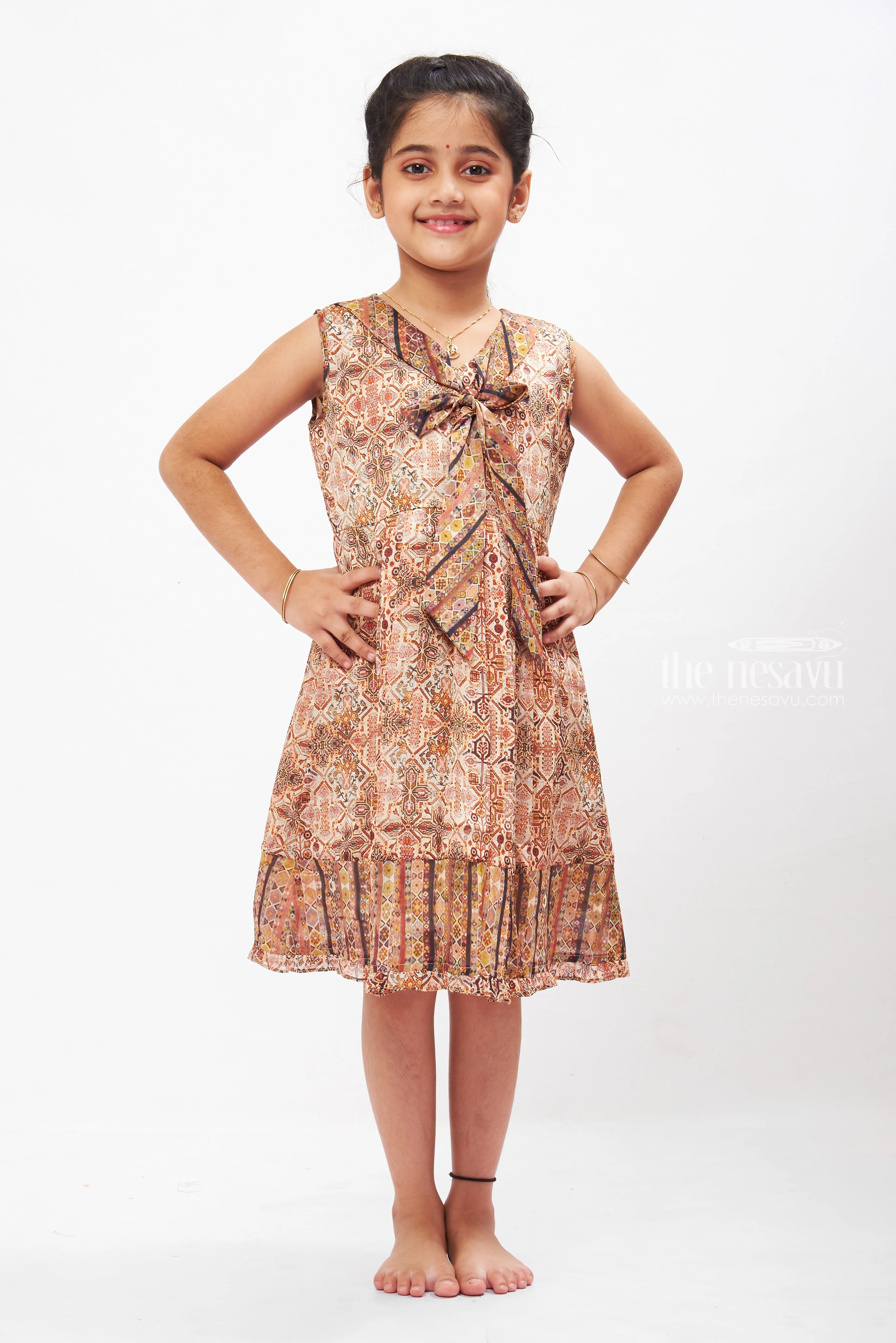 Bohemian Charm Cotton Frock for Girls